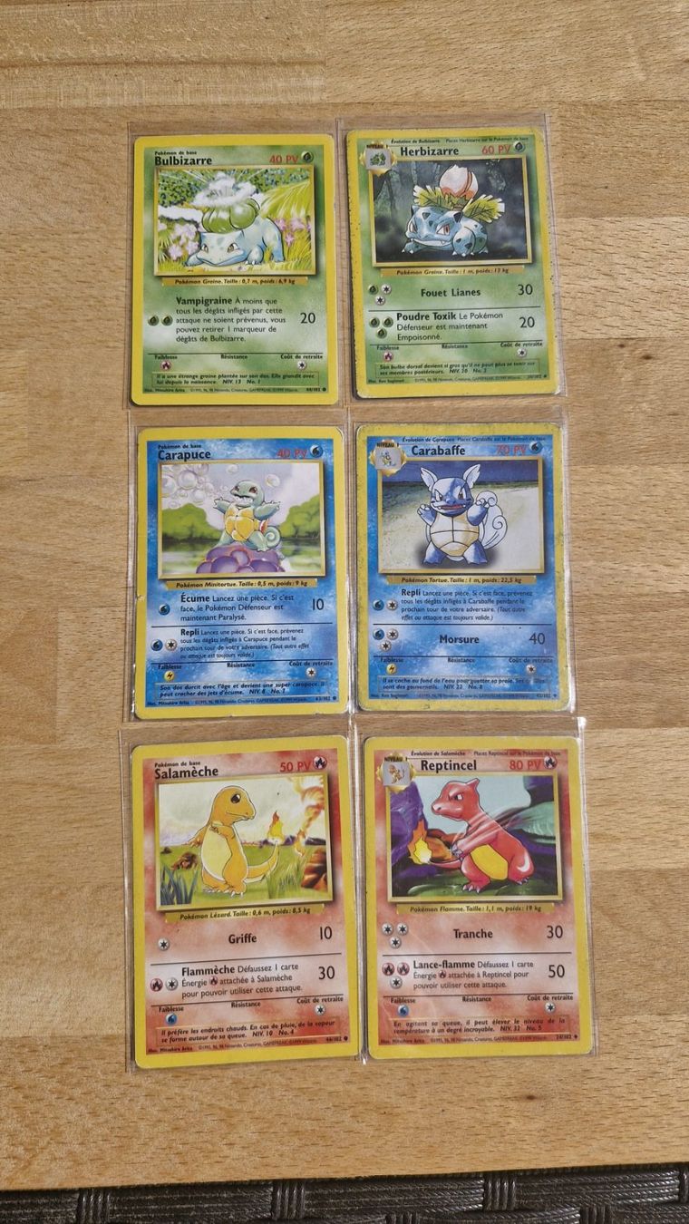 Pokémon Carte collezionabili: Lot 6 cartes Pokémon Starters Set de Base – Usato da Gland venduto da dam_2s6q