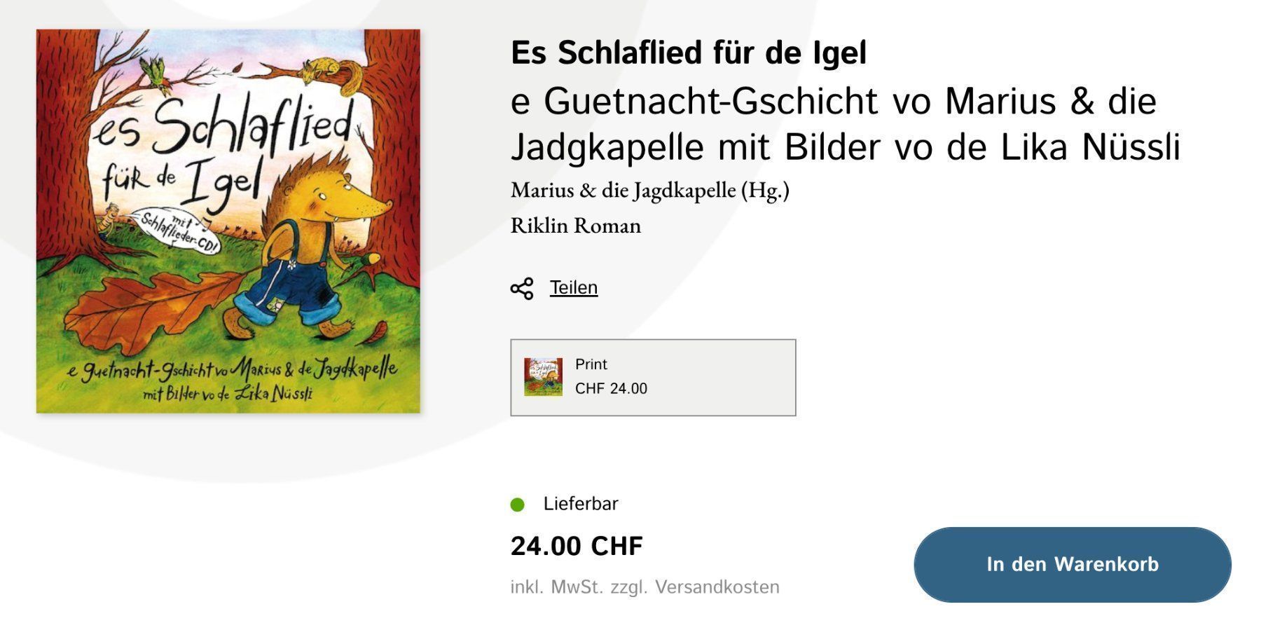 Bücher: es Schlaflied für de Igel - mit Schlaflieder-CD – Gebraucht aus Rothenburg von Kaulquappe55 1