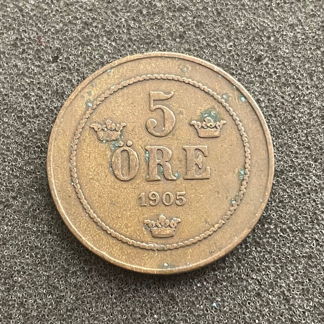 Tutti le monete: 5 Öre Schweden 1905 – Usato da Reitnau venduto da tb-muenzen
