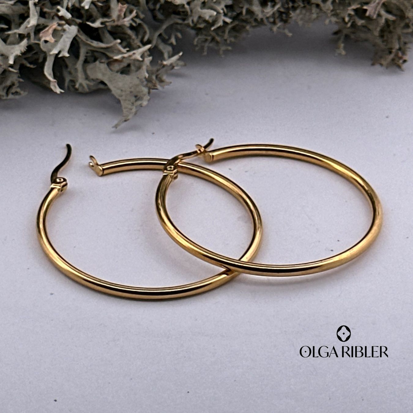 Olga Ribler Orecchini pendenti & Orecchini a lobo: Extra Leichte Creolen 40 mm Edelstahl – Nuovo (secondo la descrizione) da Luzern venduto da Schmuckoutlet 3