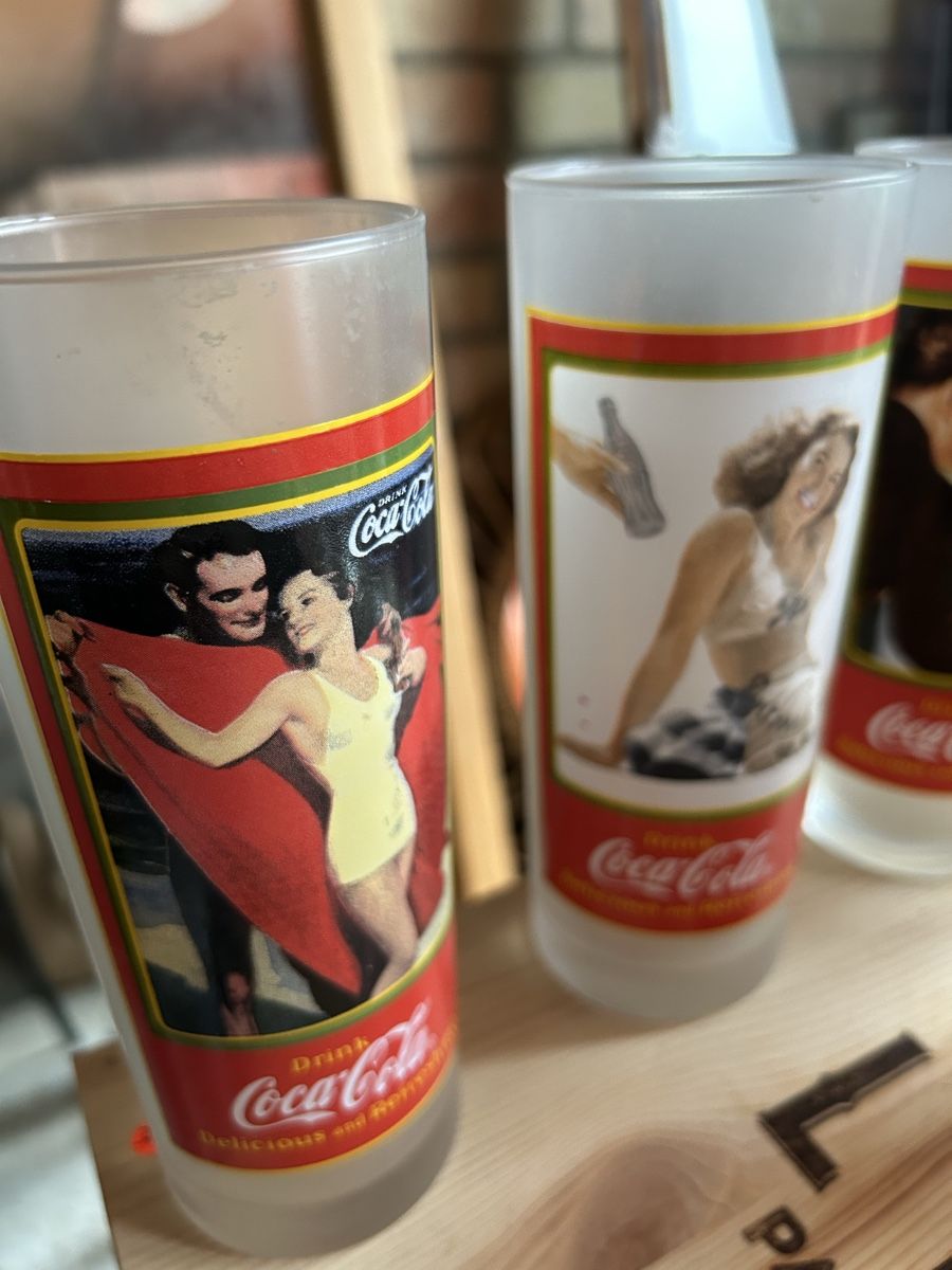 Coca-Cola Verres: Speziell schöne alte Coca-Cola Gläser Set, 6 Stück. – D'occasion à Gwatt (Thun) par ate_6ng8 4