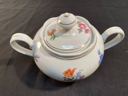 Vorratsdose Porzellan mit Blumenmuster