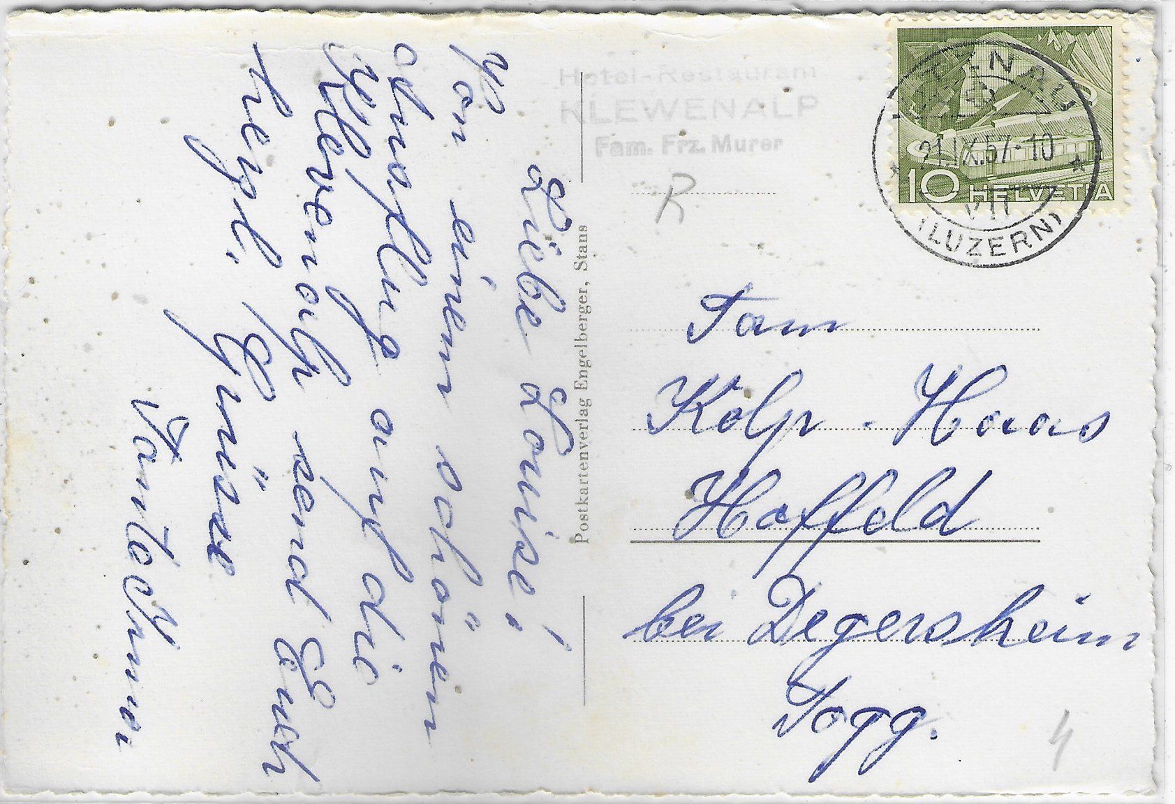 Cartes postales: Bahnrestaurant Klewenalp - Terrasse – D'occasion à Ettingen par Kartenplanet 1