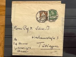 Streifband Helvetia m Schwert, Tell, Basel - Tübingen