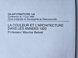 La couleur et l'architecture vers 1920 - M. Besset - EPFL 93