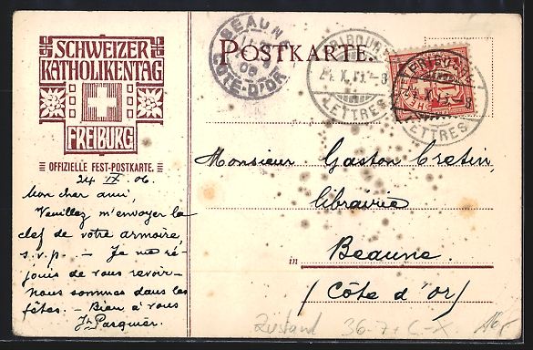 Cartoline postali: Freiburg, Schweizerischer Katholikentag  – Usato da Berlin venduto da bartko-reher 1