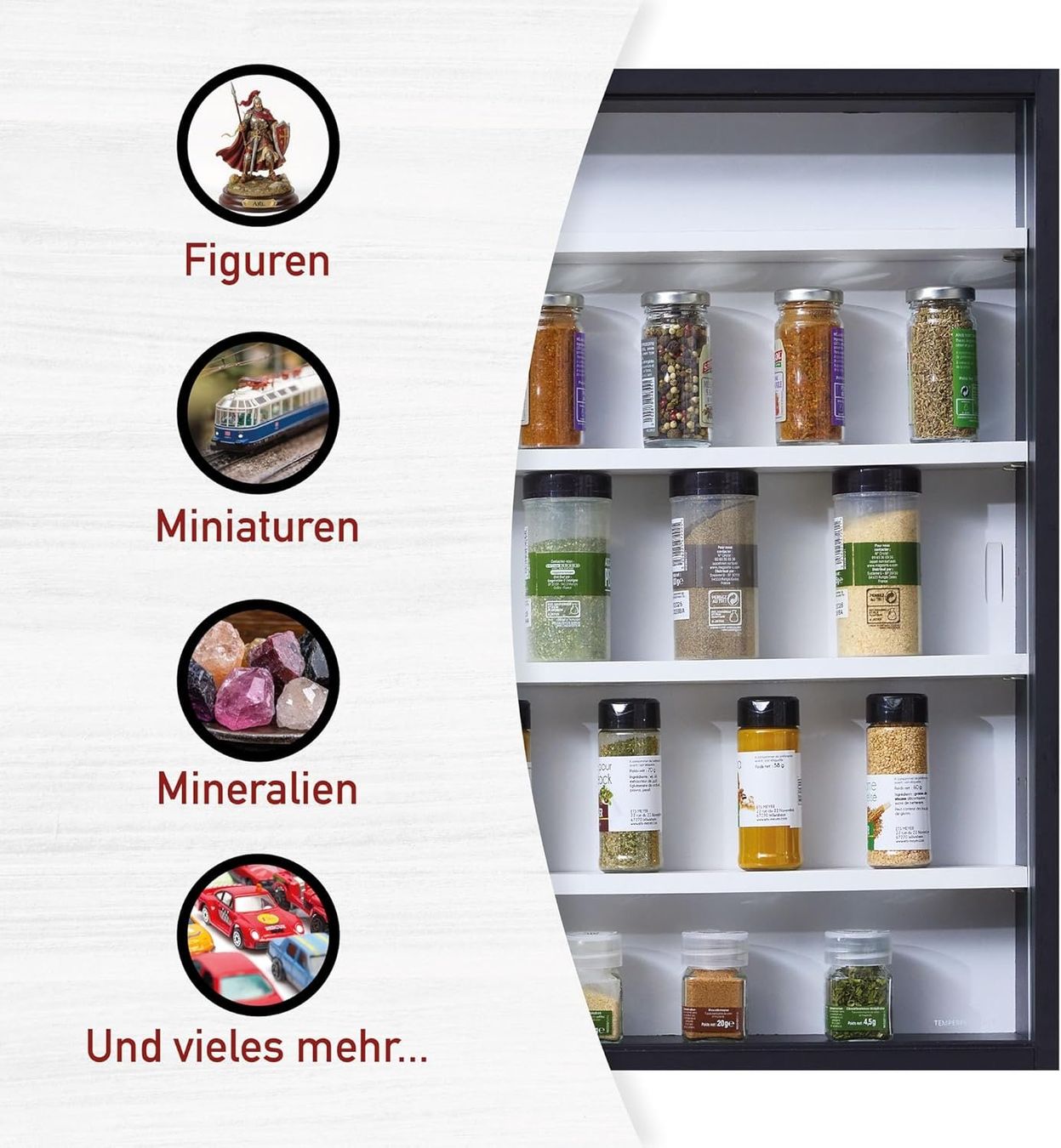 Vetrine: Sammlervitrine, Hängevitrine, Wandregal, Glasvitrine Bla/Whi – Nuovo e nell'imballaggio originale da Fislisbach venduto da IboTrade 3