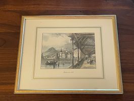 Luzern um 1830 Vintage Stehli Frères Kunstdruck edel gerahmt
