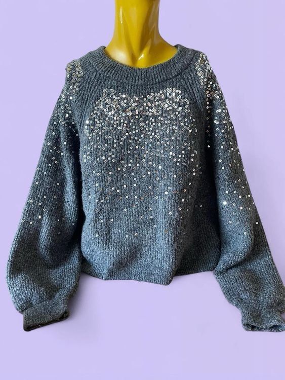 Pulls & Sweat-shirts: Pull gris à paillettes – D'occasion à Troinex par Irisglo 1