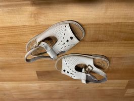 Kinderschuhe Sandalen Leder Lack Weiss Gr. 21