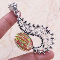 Opal Tripplet 925 Silver Plated Handmade Pendant of 2.5" Eth