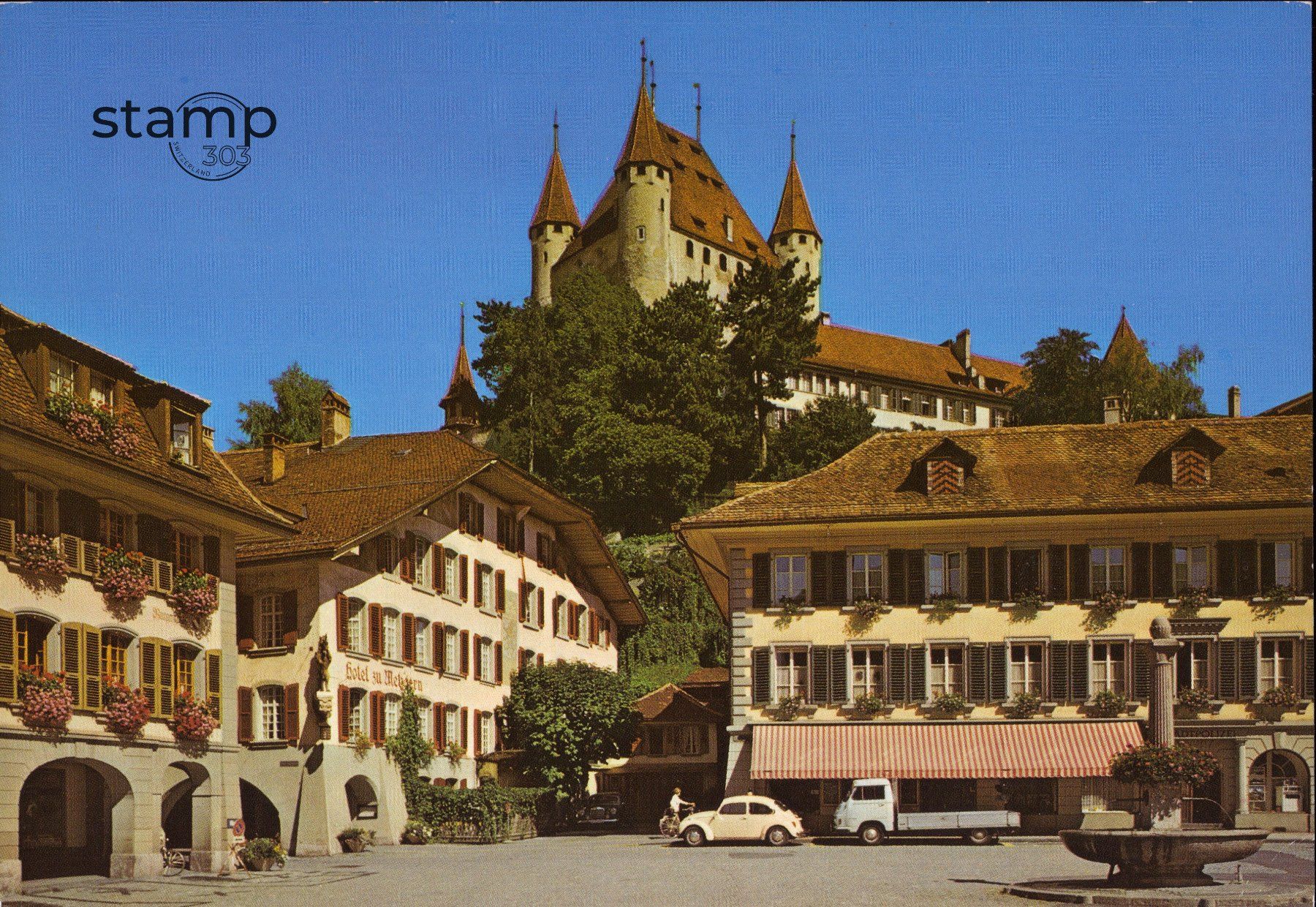 Cartoline postali: 1987 AK Thun Schloss – Usato da Eggersriet venduto da stamp303