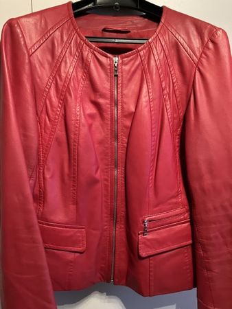 Lammnappa-Lederjacke, rot, Grösse 40