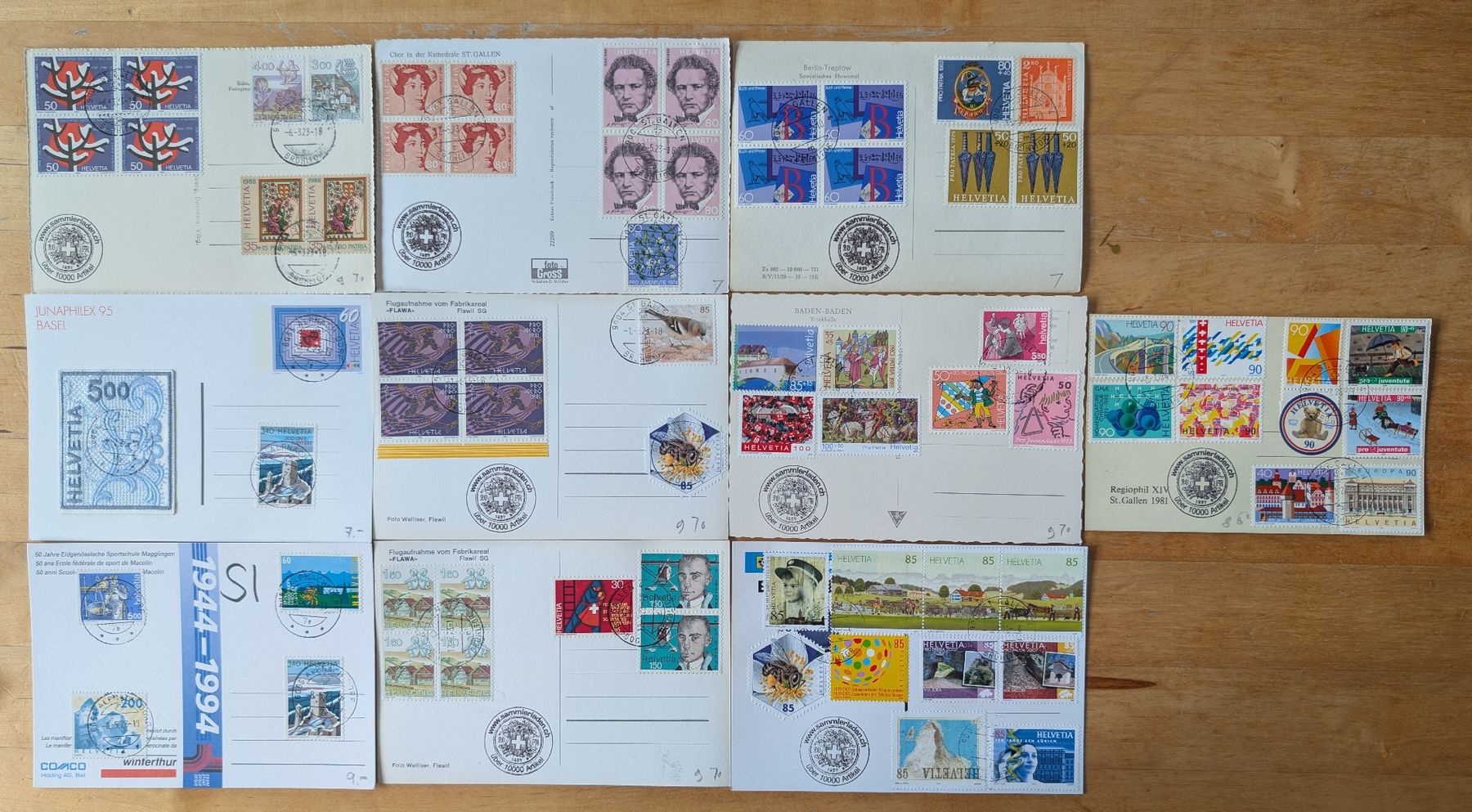 Tutti i francobolli: CH-Marken auf 22 versch. Postkarten – Usato da Hittnau venduto da stamps_and_coins 1