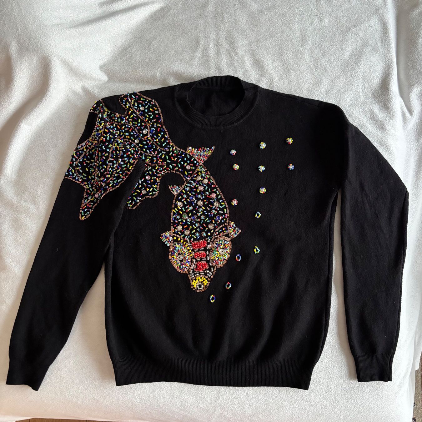 Pullover & Sweatshirts: Schwarzer Pullover mit Fisch-Design – Gebraucht aus Thalwil von Arleen