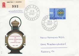 1967 452 FDC chargé Zentralamt Internat. Eisenbahnverkehr