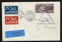1926 : Flugpostbrief - Vignette Leysin-Lausanne