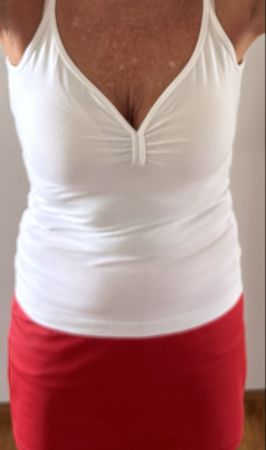 Sommertop, Trägertop, Weiss, Grösse S, Baumwolle, Top