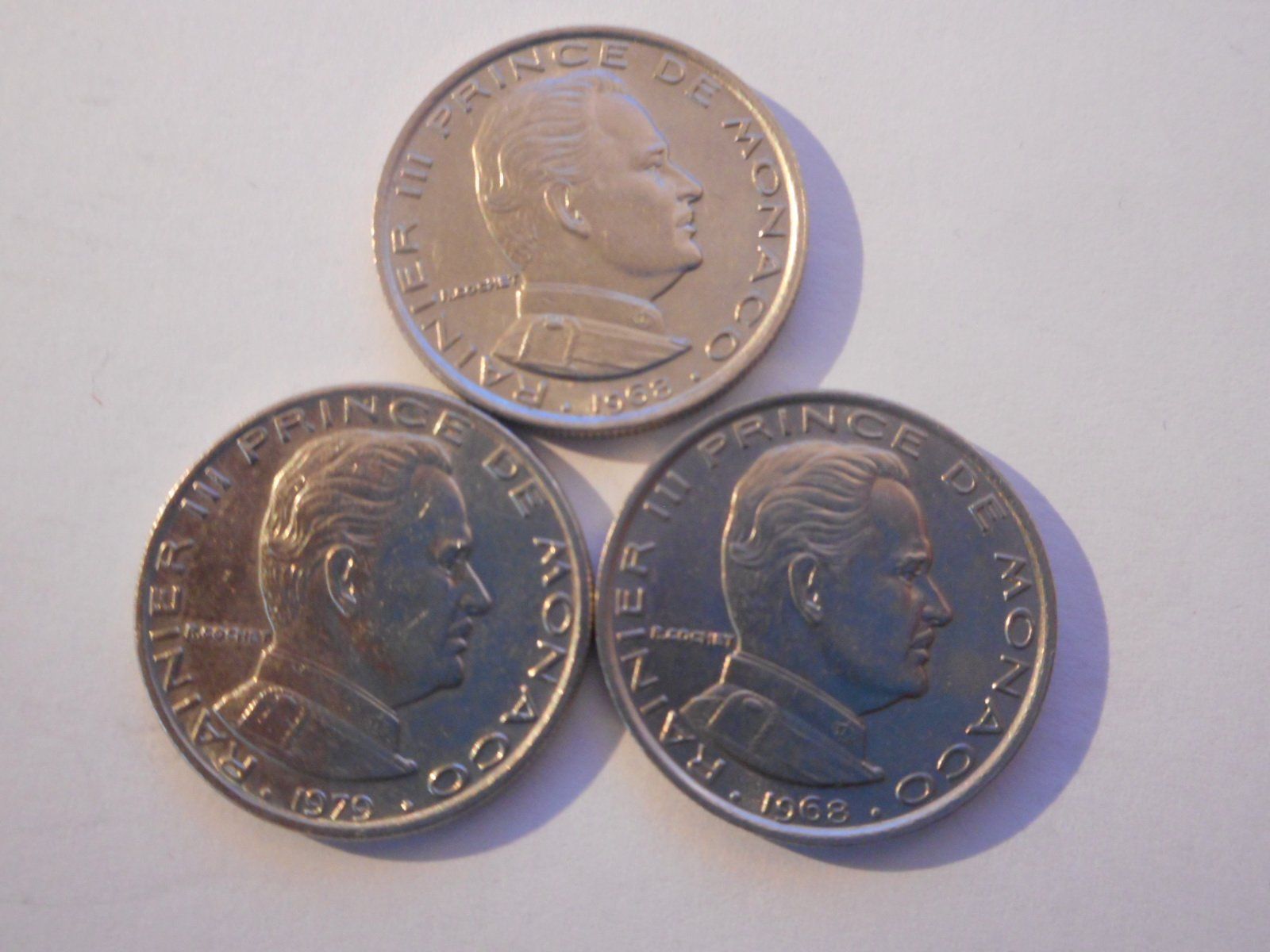 Tutti le monete: 3 x 1 Franc  Monaco – Usato da Kriegstetten venduto da pizlad2010 2