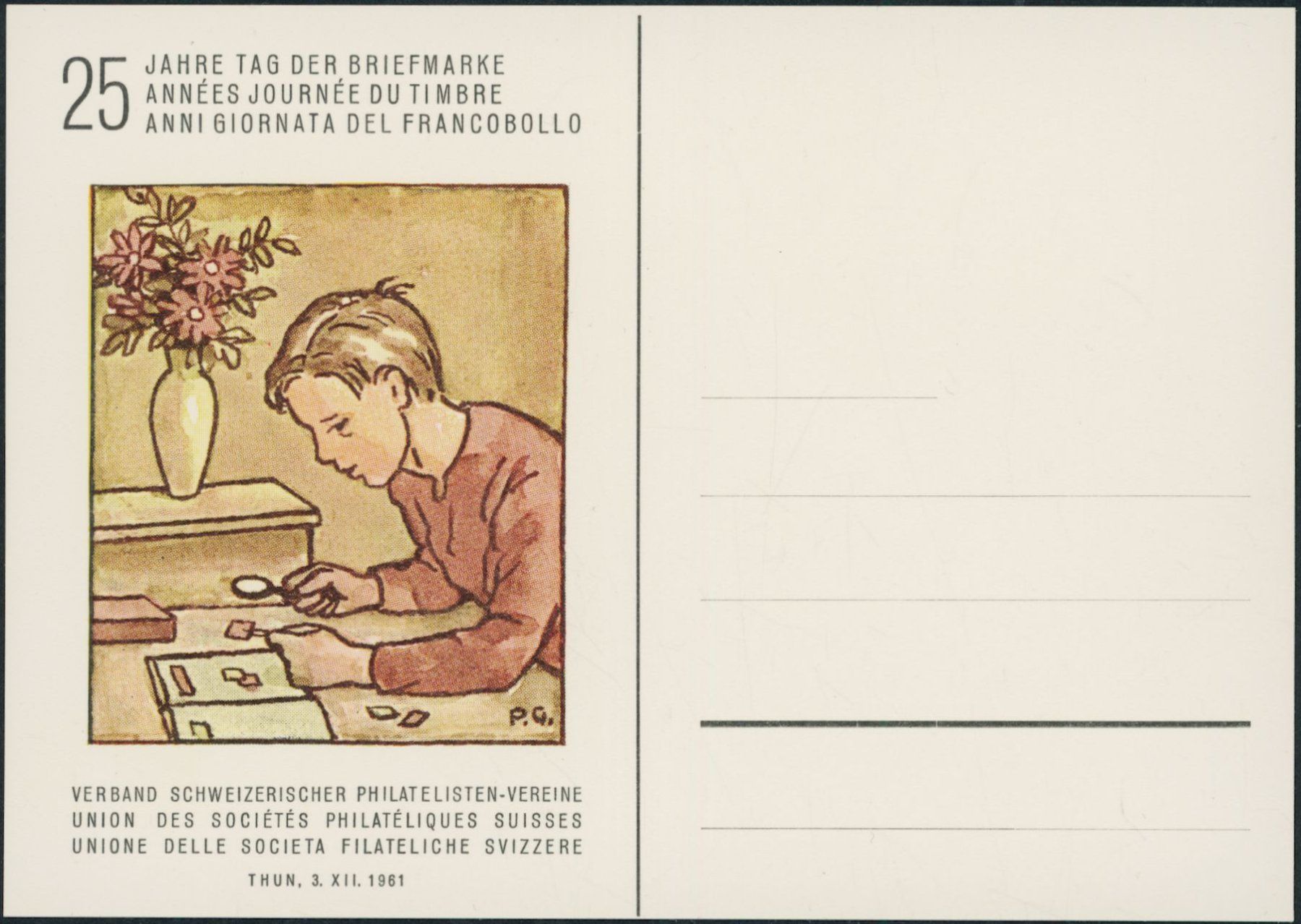 Alle Briefmarken: 1961 - Tag der Briefmarke - Thun – Neu (gemäss Beschreibung) aus Schindellegi von leecollect 5