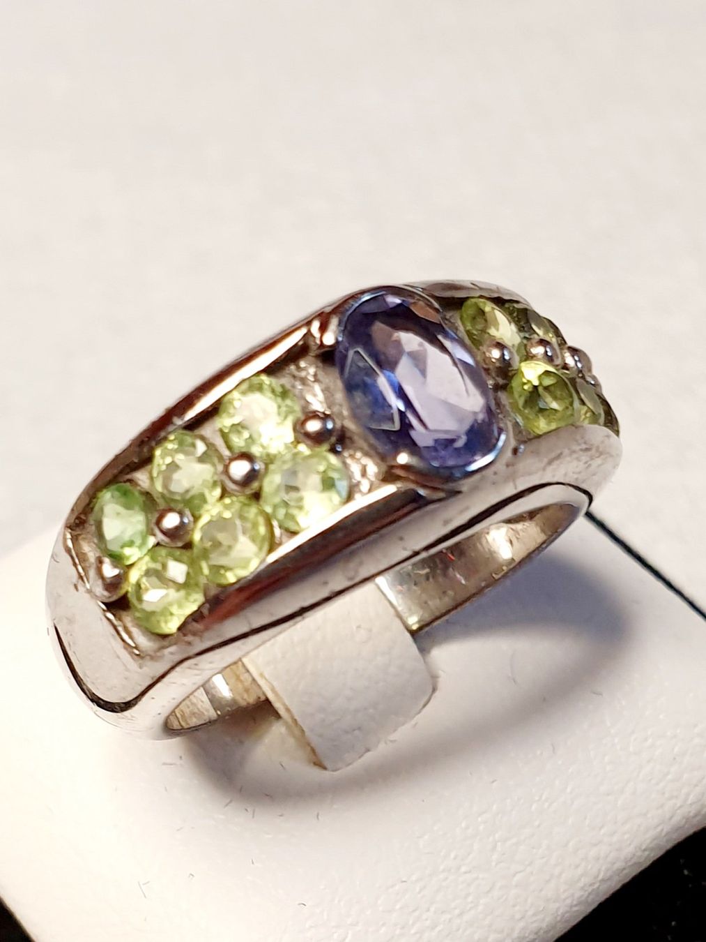 Anelli: Ring Silber mit Iolith und Peridot Grösse 55 – Nuovo (secondo la descrizione) da Zürich venduto da adriben 7