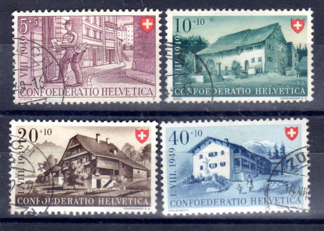 Tutti i francobolli: Pro Patria Satz 1949  Katwert: 34.00 CHF – Usato da Remetschwil venduto da Hofiii