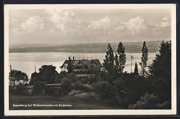 Cartoline postali: AK Walzenhausen, Rosenberg mit Bodensee – Usato da Berlin venduto da bartko-reher