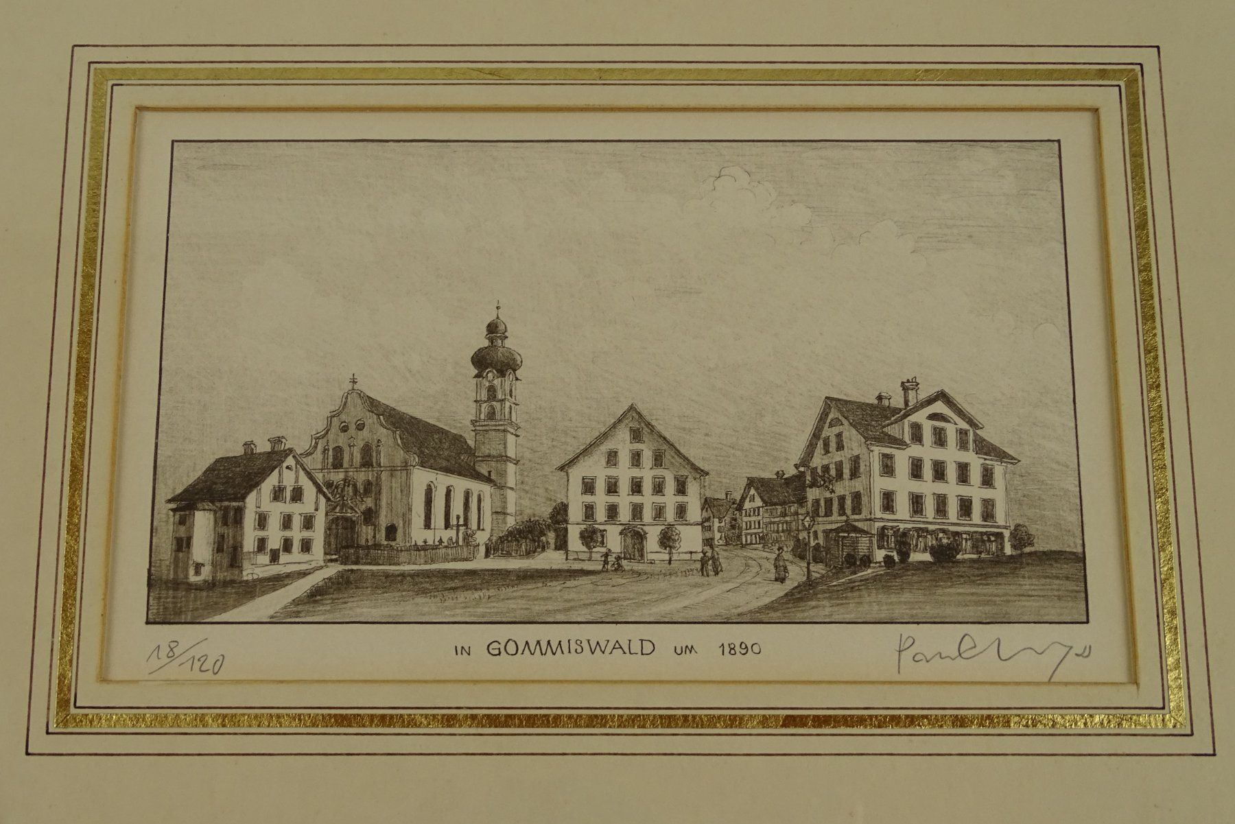 Incisioni: GOMMISWALD, LITHOGRAPHIE VON PAUL WYSS – Usato da Grüningen venduto da Kartensammler
