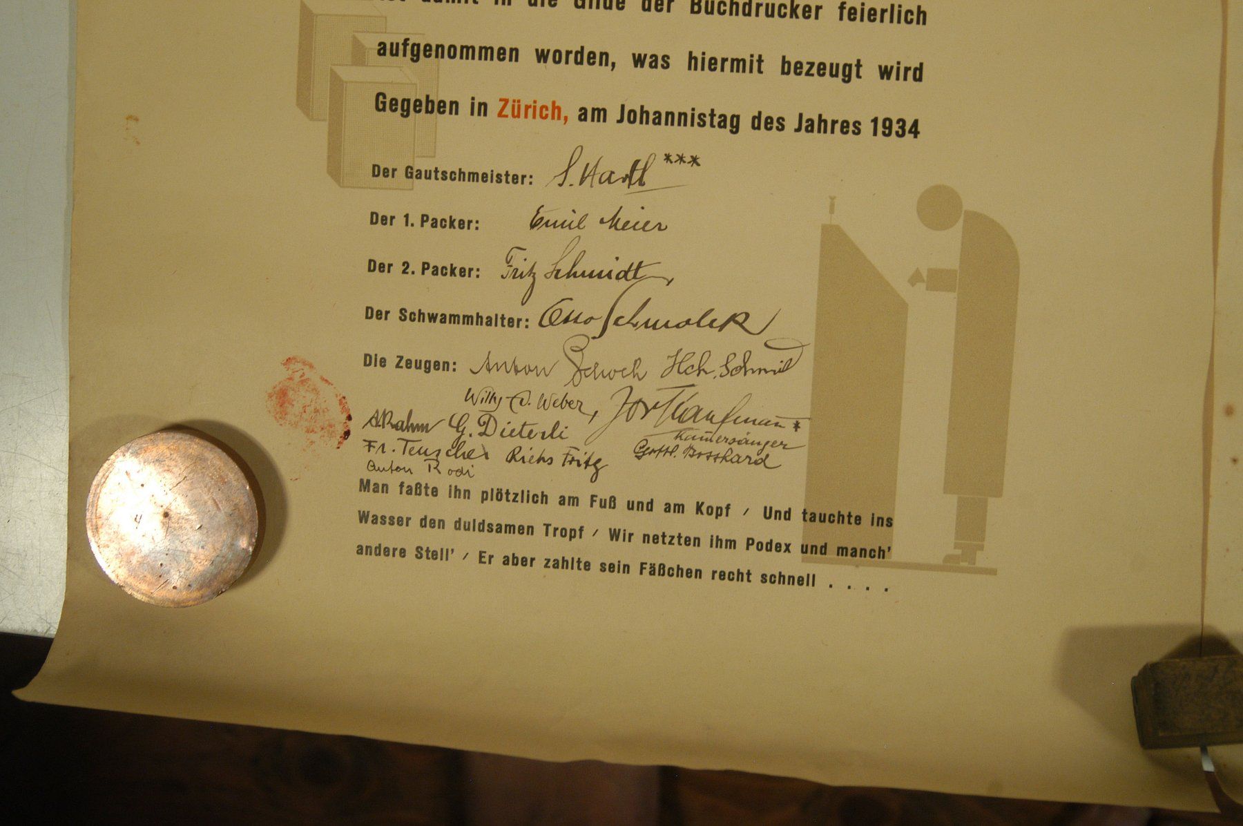 Documenti: Gautschbriefe 1937 2 Stück – Usato da Herisau venduto da Wisen 3