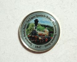 Gedenkmedaille Eisenbahn - Spanisch Brötlibahn - koloriert