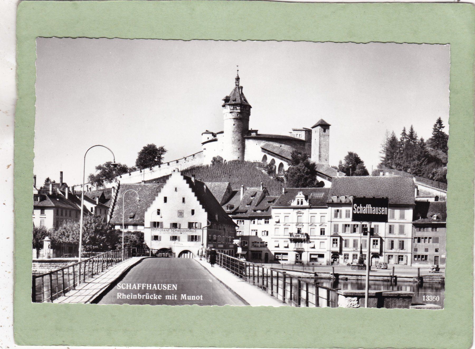 Cartoline postali: Schaffhausen Rheinbrücke mit Munot – Usato da Herisau venduto da Lisegrat2008