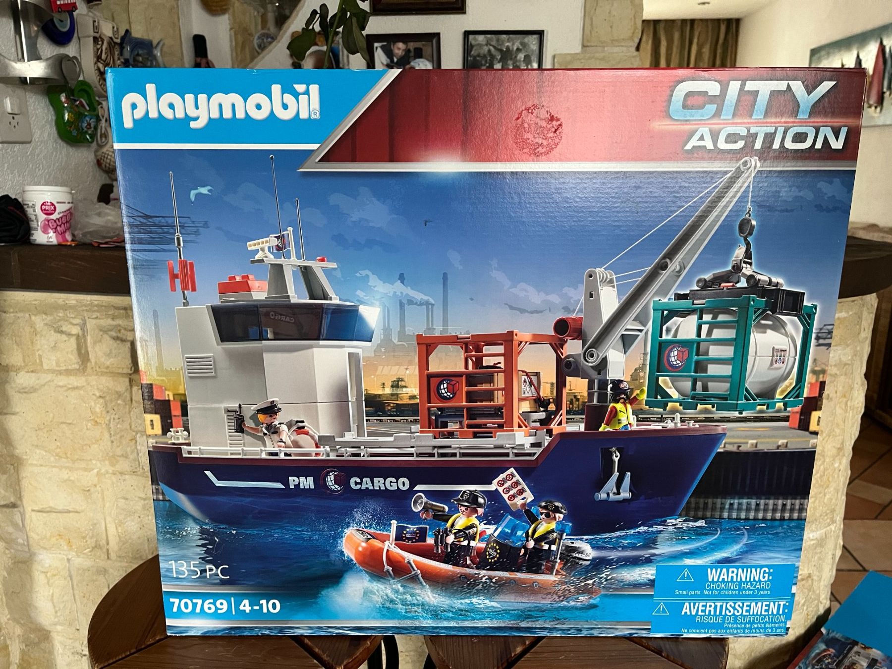 Playmobil Giocattoli: Playmobil 70769 Grosses Containerschiff mit Zollboot – Nuovo e nell'imballaggio originale da Rekingen AG venduto da nederland1