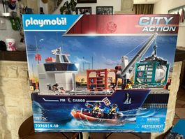 Playmobil 70769 Grosses Containerschiff mit Zollboot
