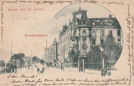 St.Gallen-Rosenbergstrasse-Karte gelaufen 1901