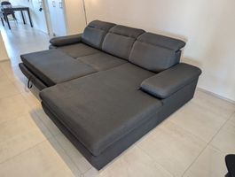 Ecksofa dunkelgrau mit Bettfunktion guter Zustand