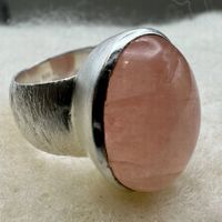 Unikate Ring aus Sterling Silber 925 mit Morganit Grösse 58