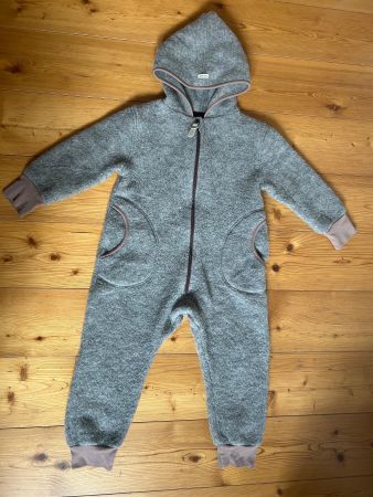 Fast neu: Pure Pure Wollfleece Anzug / Overall grau 92