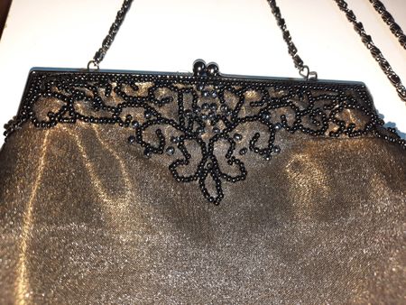 borsetta/ pochette vintage ricamata con perline