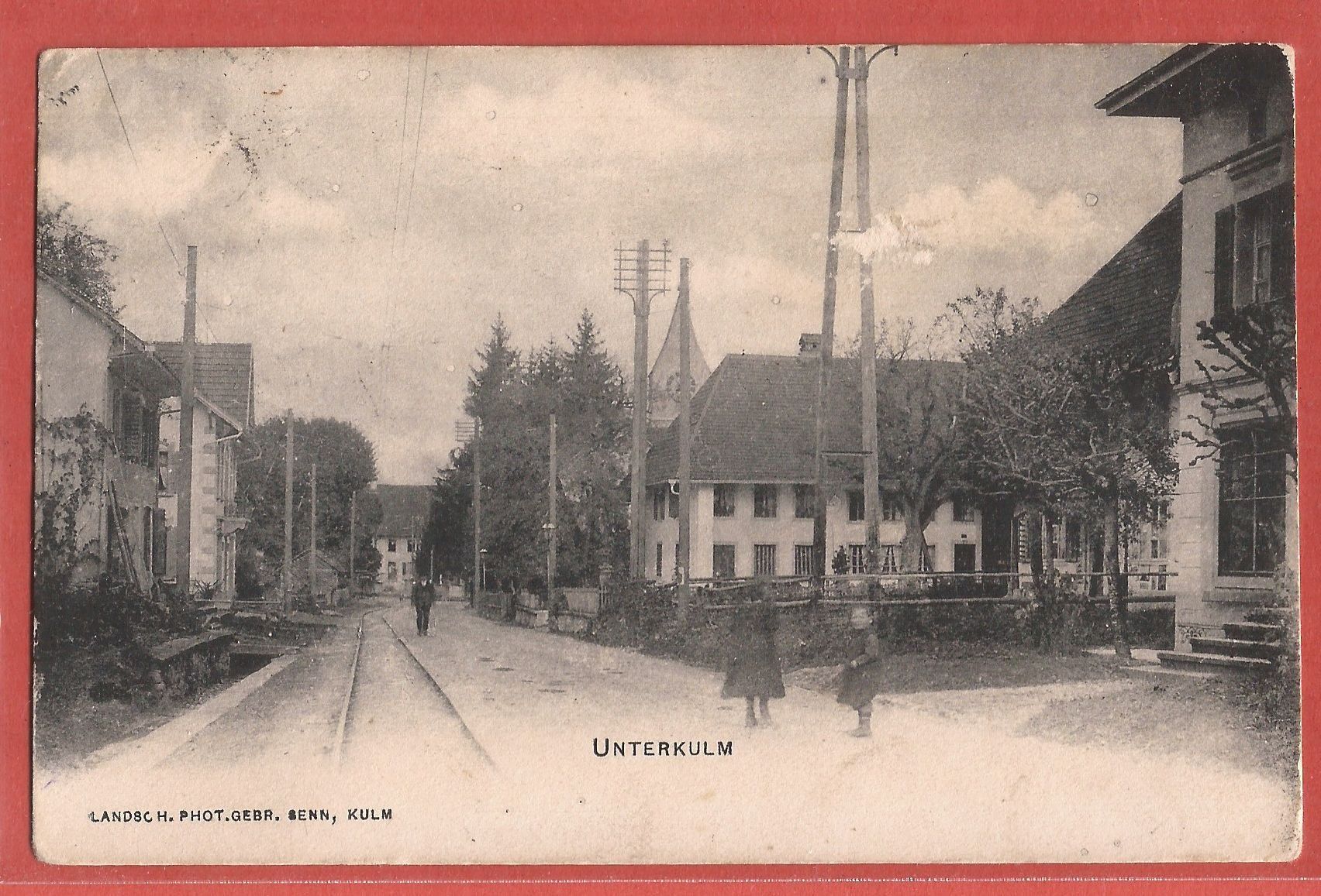 Cartoline postali: Unterkulm mit Bahnlinie im Dorf - ca. 1910 – Usato da Fislisbach venduto da Porano