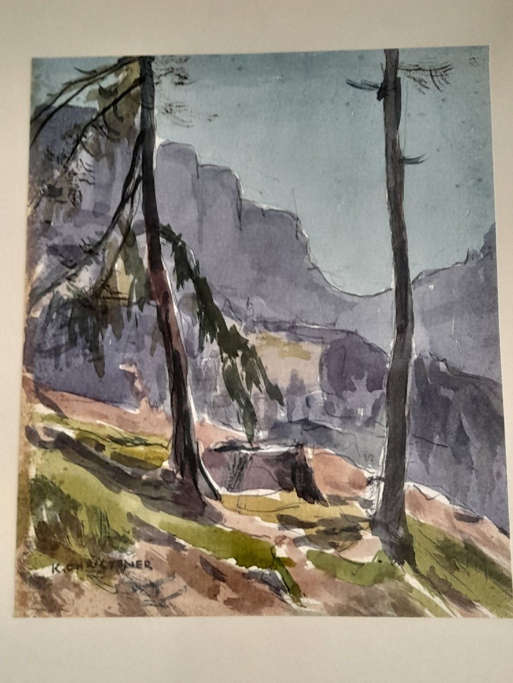 Dipinti: Karl Christener - Aquarell Berglandschaft - – Usato da Thun venduto da JeJoe 4