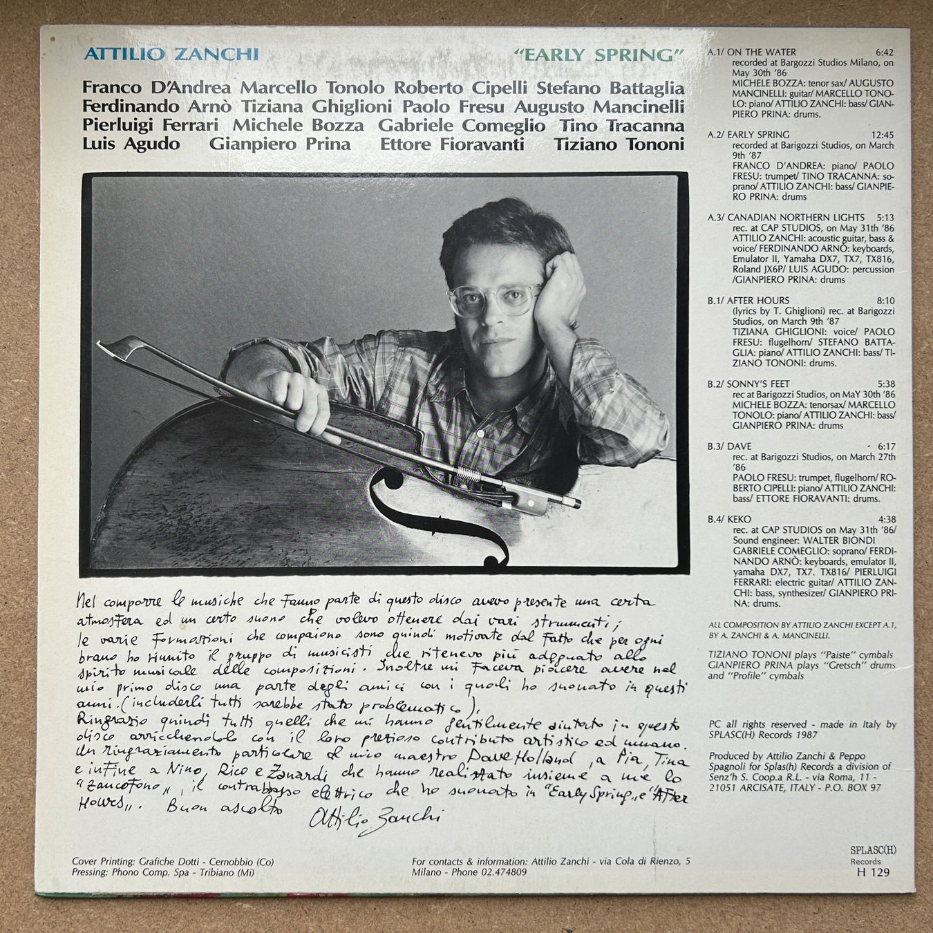 Dischi in vinile: Attilio Zanchi  Early Spring  LP – Usato da Lausanne venduto da Pask1 1