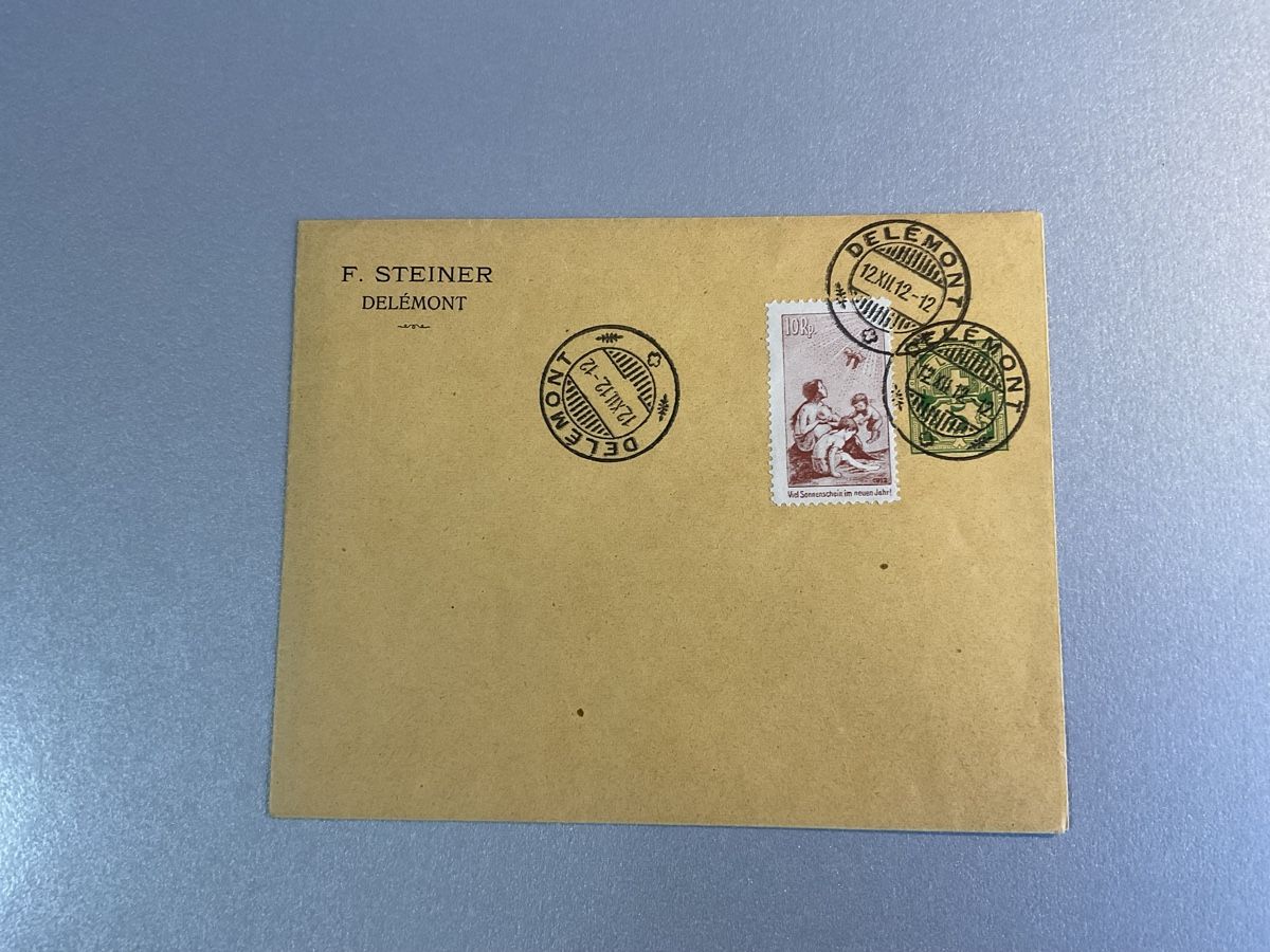 Tutti i francobolli: Pro-Juventute-Vorläufer braun 1912 FDC – Usato da Steinhausen venduto da Leo.1957