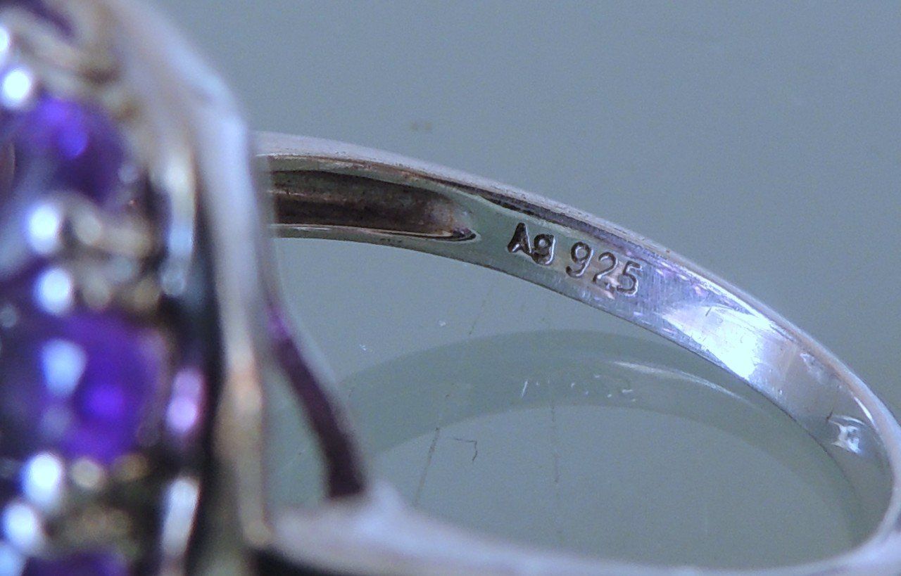Anelli: HARRY IVENS Silber 925 Amethyst Fingerring Gr. 60 – Usato da Waldenburg venduto da schaller707 5