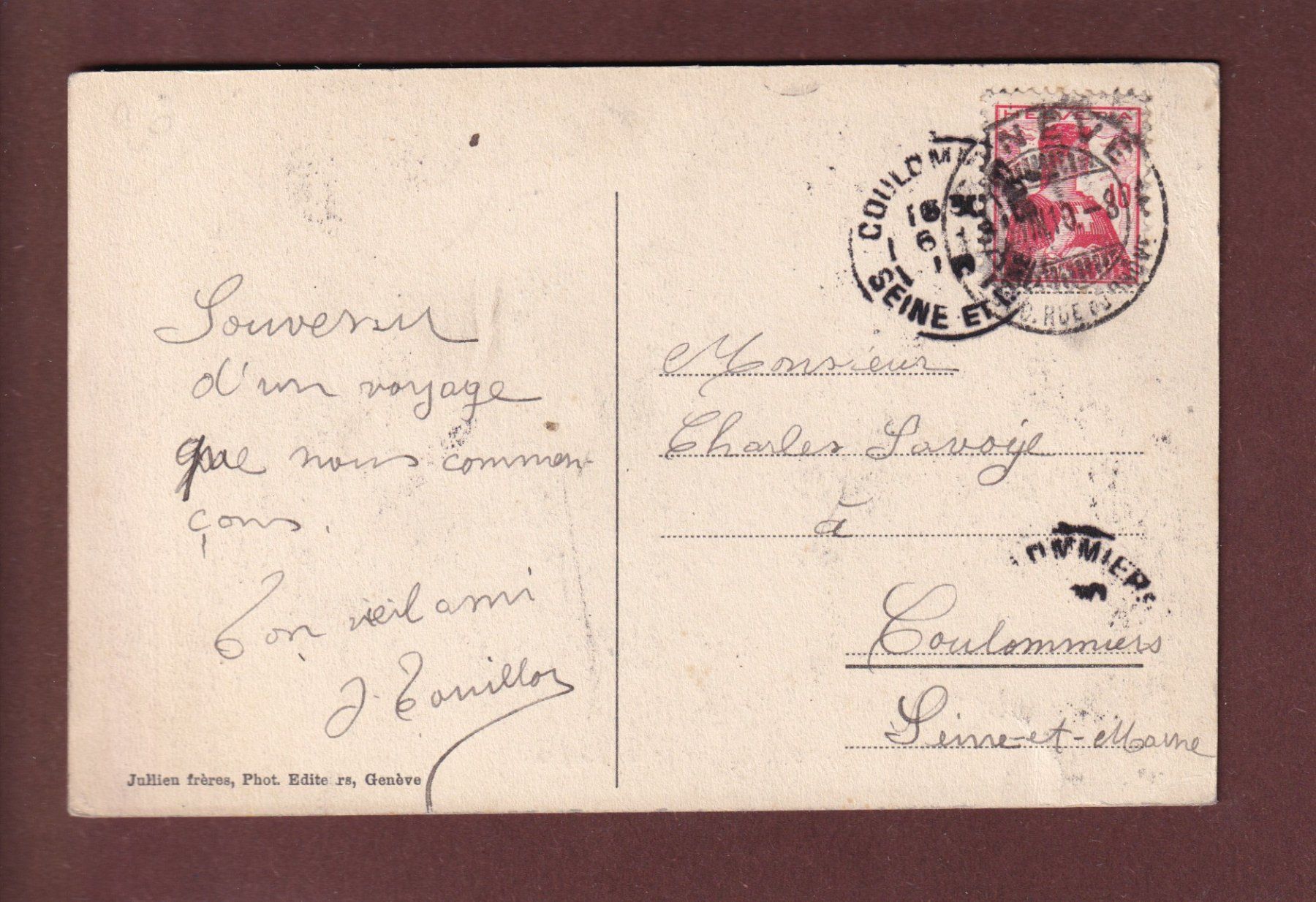 Cartoline postali: GENEVE - Bateau - Attelage - 1910 – Usato da Pully venduto da nicecards 1