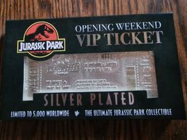 Jurassic Park VIP Ticket Silver Plated Sammlerstück