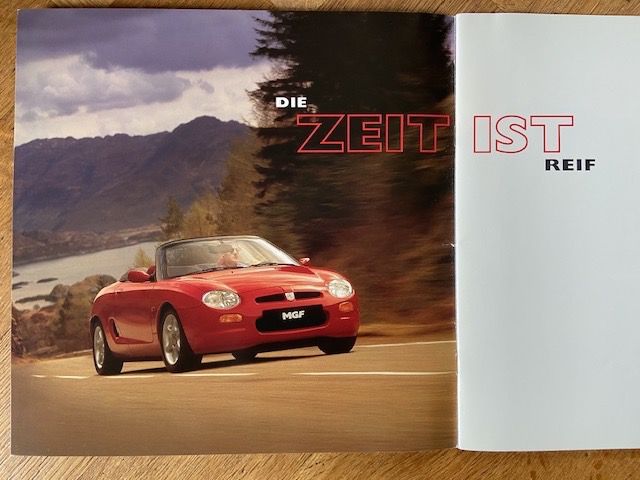MG Dokumente: MG MGF Prospekt Grossformat deutsch CH Brochure ca 1995 1996 – Gebraucht aus Langenthal von Andreasdavidk 1