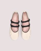 Ballerinas Pretty Ballerinas Beige Schwarz Elastik Schleife