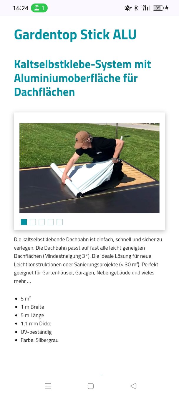 Aufkleber: Gartentop Stick ALU 3x5m² Dachbahn selbstklebend – Neu und originalverpackt aus Luterbach von Yanick25 1