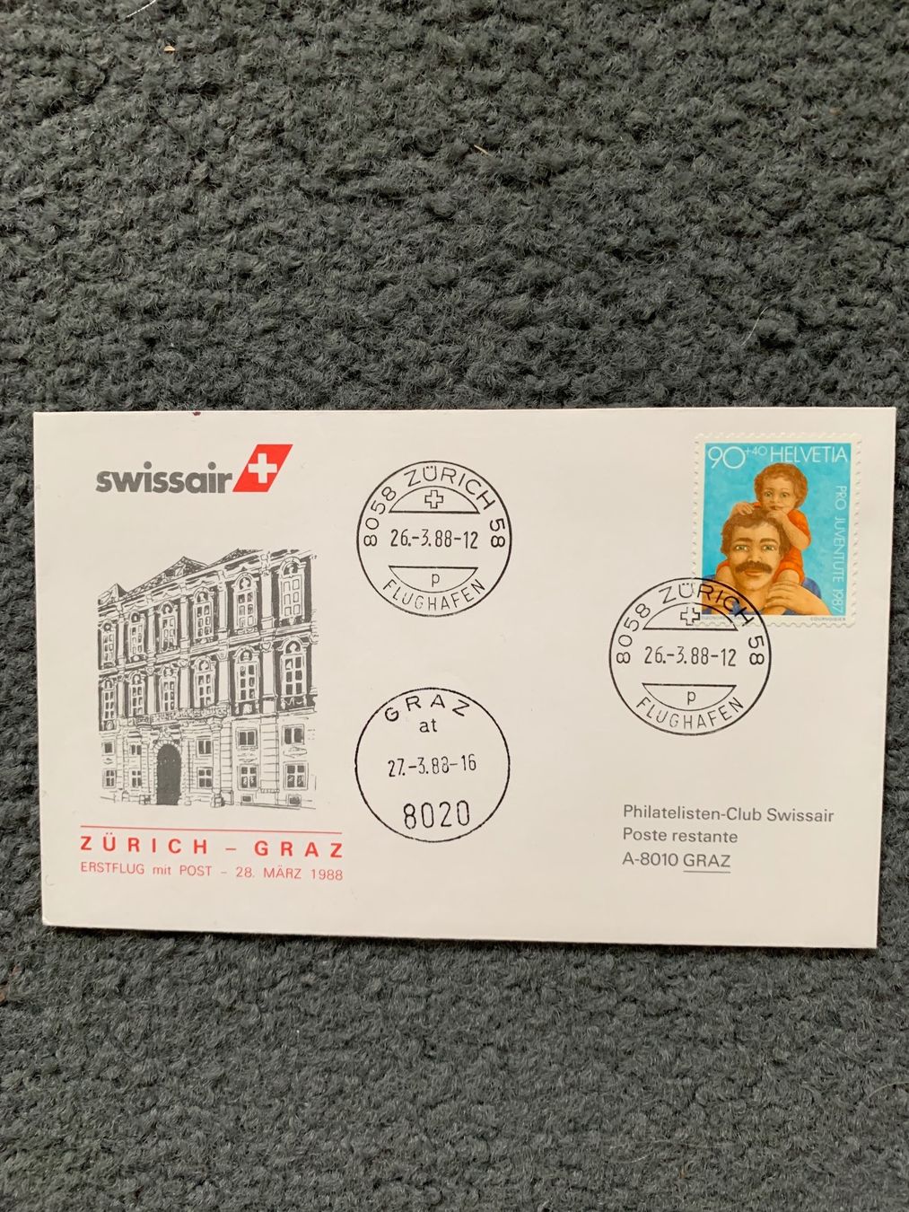 Tutti i francobolli: 4 Erstflugcouverts (Swissair) – Usato da Wettingen venduto da Ecaramel 3