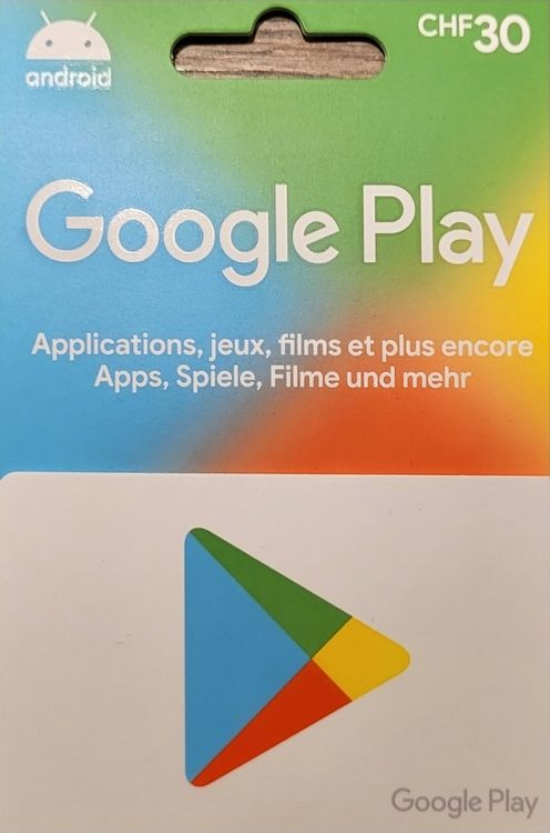 Gutschein Google Play | Kaufen auf Ricardo